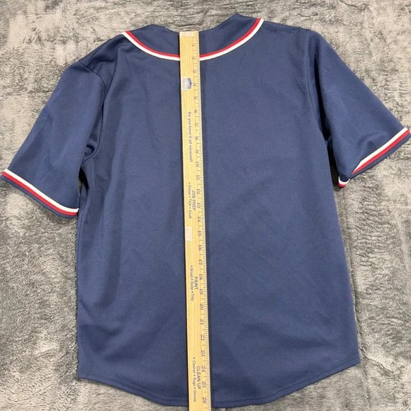 MLB Minnesota Twins Baseball Jersey Youth XXL 18 Navy Blue Button Front Logo - Picture 5 of 8